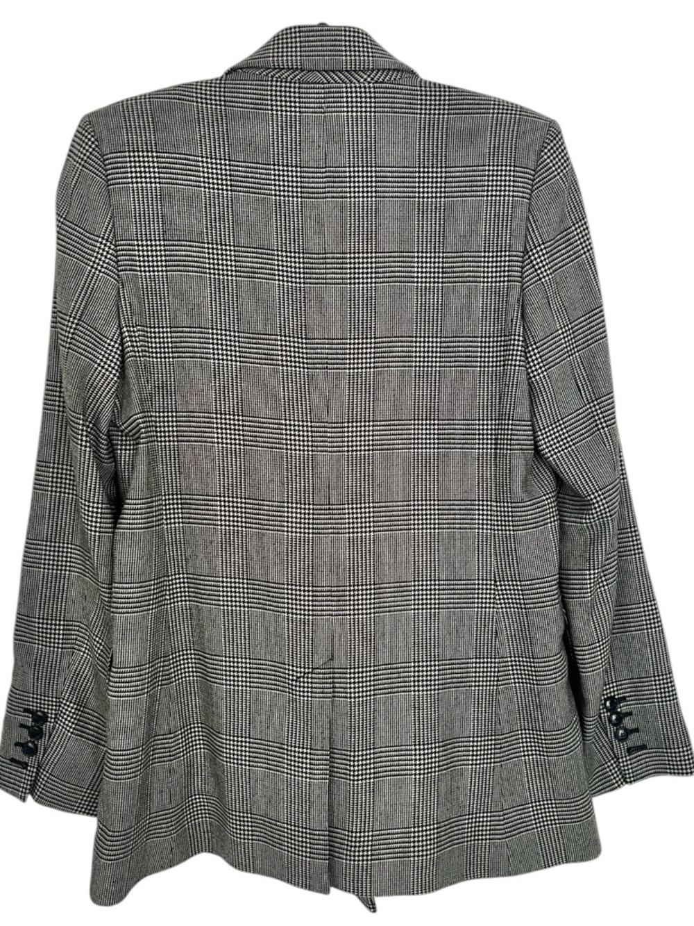 Frame Double Breasted Houndstooth Plaid Blazer in Noir Multi Size Medium - Picture 4 of 12